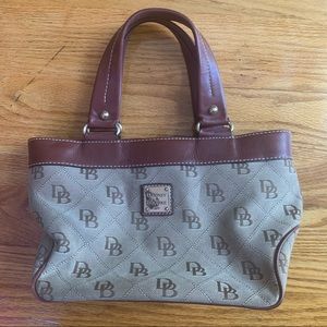 Dooney & Bourke 1975 Medium Brown Signature Anniversary Canvas & Leather Satchel